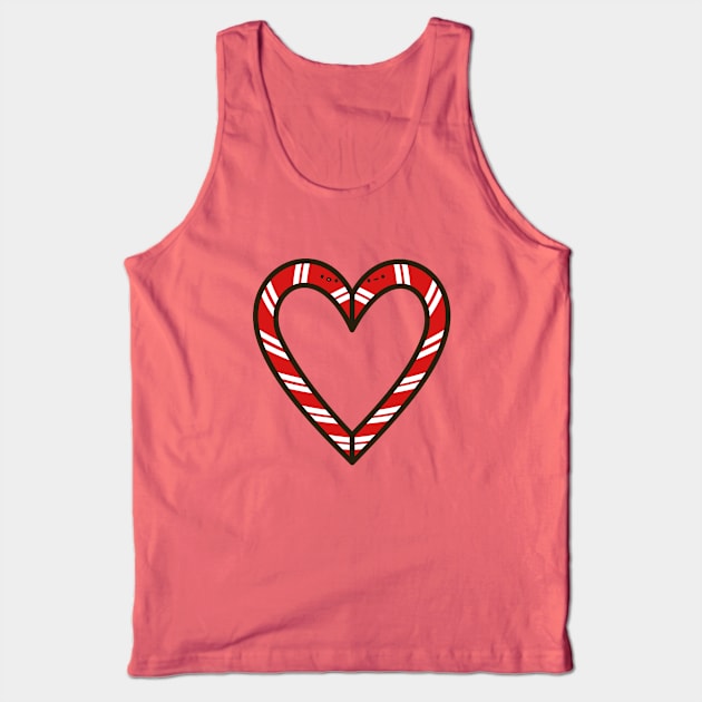 Cute candy cane heart Tank Top by peppermintpopuk